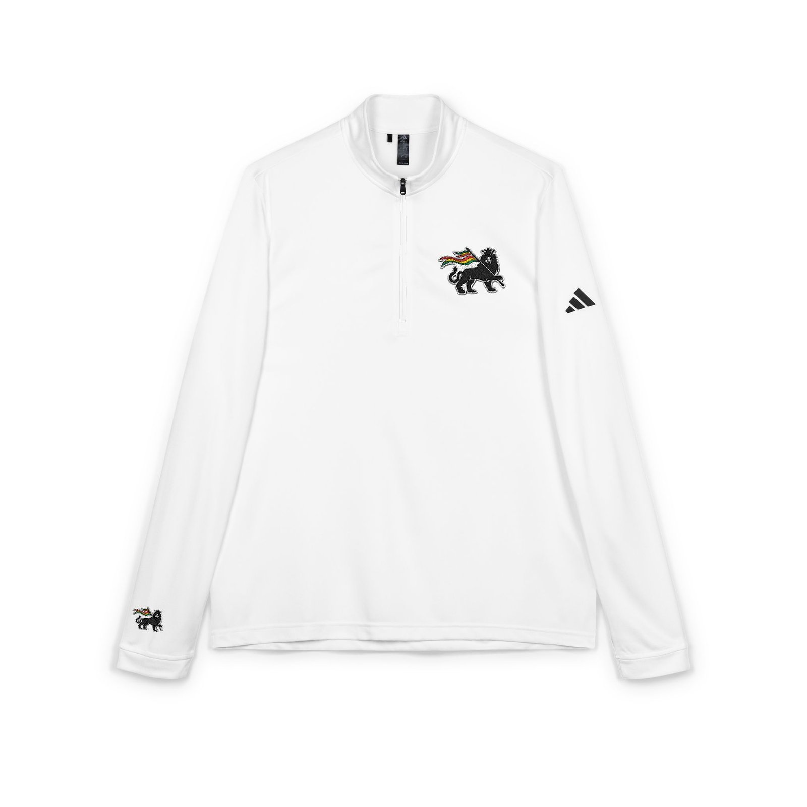Rasta Lion Of Judah adidas® Quarter-Zip Pullover with Embroidered Logo - Image 3