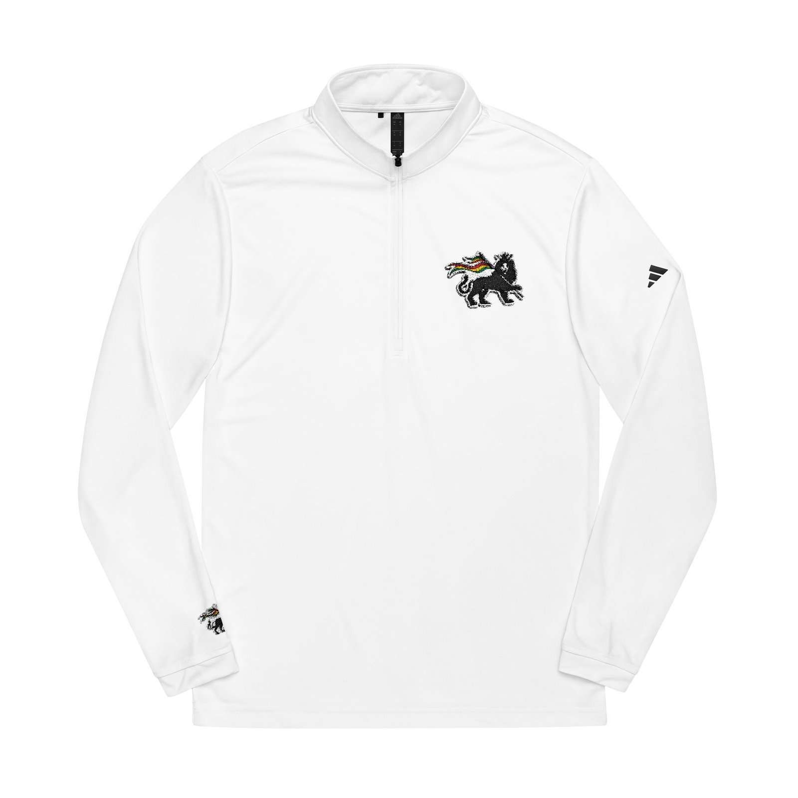 Rasta Lion Of Judah adidas® Quarter-Zip Pullover with Embroidered Logo