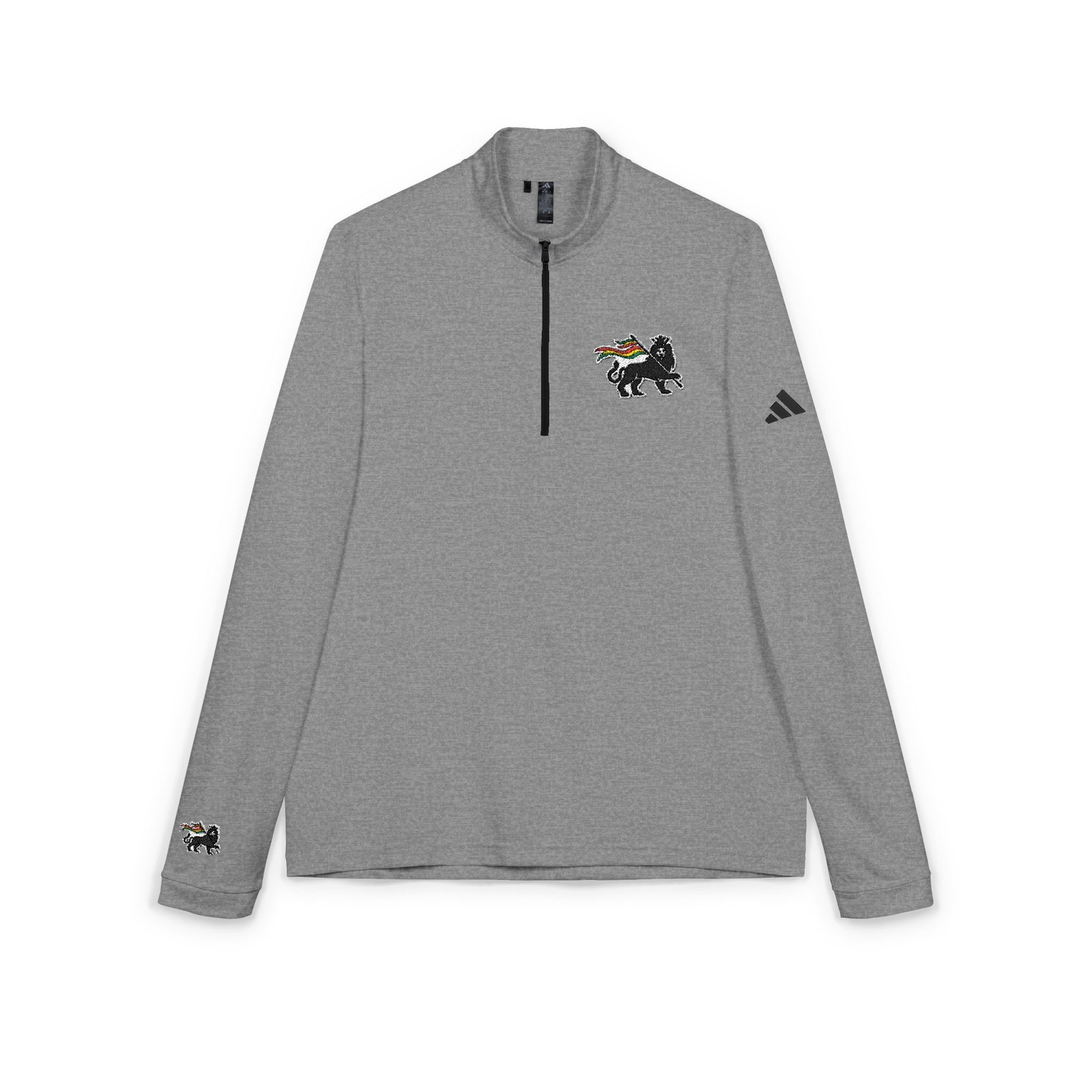 Rasta Lion Of Judah adidas® Quarter-Zip Pullover with Embroidered Logo - Image 7