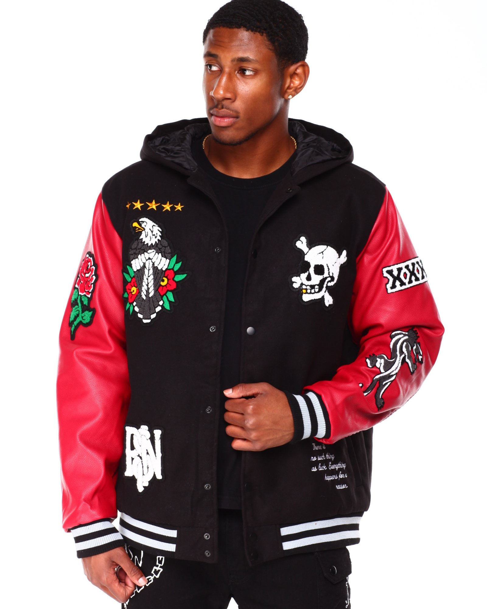Fortune The Bold Hooded Patched Wool Varsity Jacket *Limited Edition* - Image 2