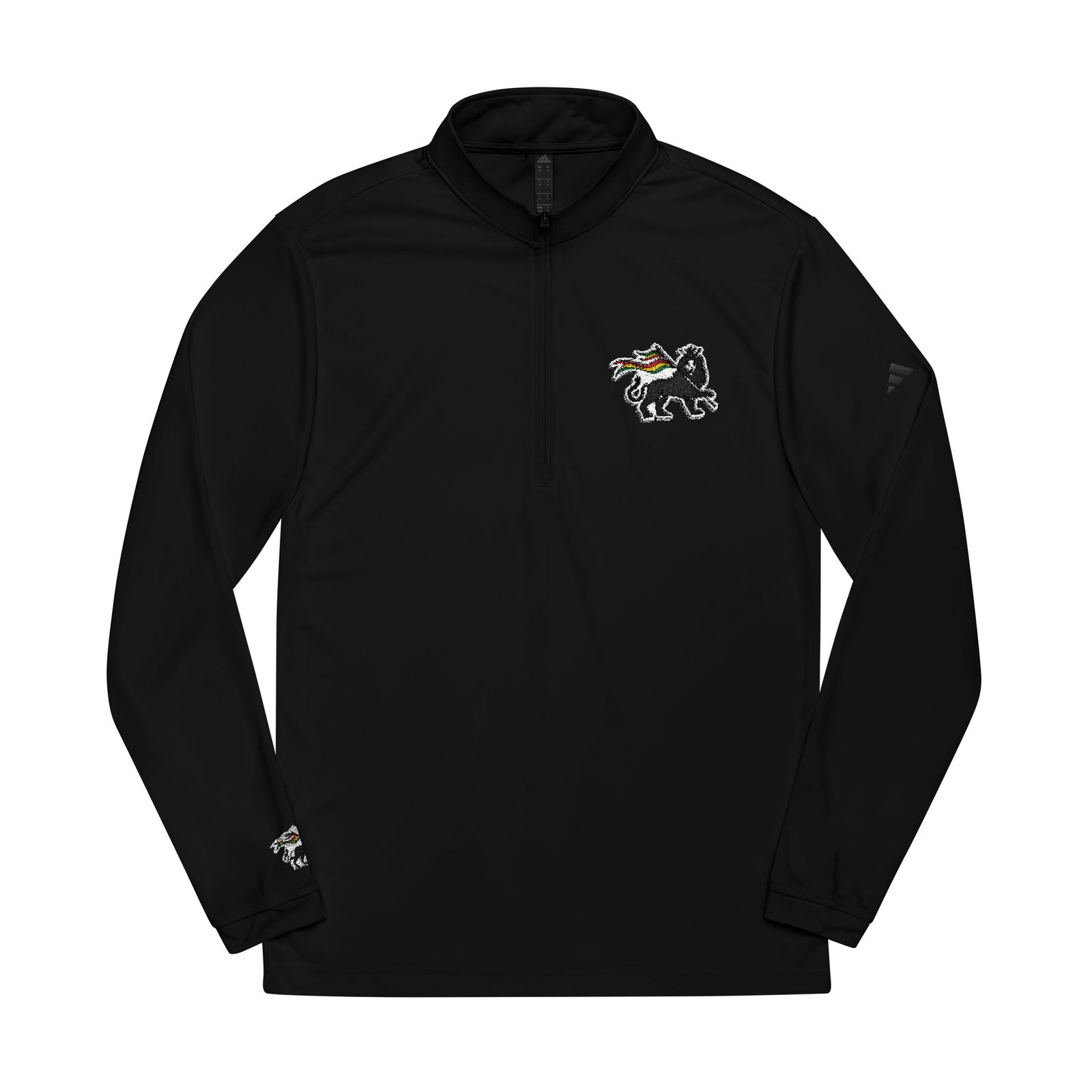 Rasta Lion Of Judah adidas® Quarter-Zip Pullover with Embroidered Logo - Image 13
