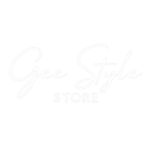 Gee Style Store minimalist transparent logo with white text and diamond icon