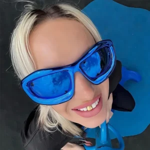 Y2K Designer Bubble Butterfly Fashion Sunglasses – UV400 Shades - Electroplated