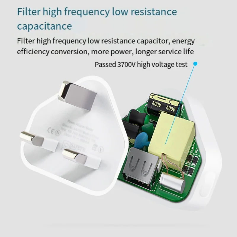 iPhone USB-A Charger Plug Single Port Travel Adapter Universal 5W White 1M - Image 8