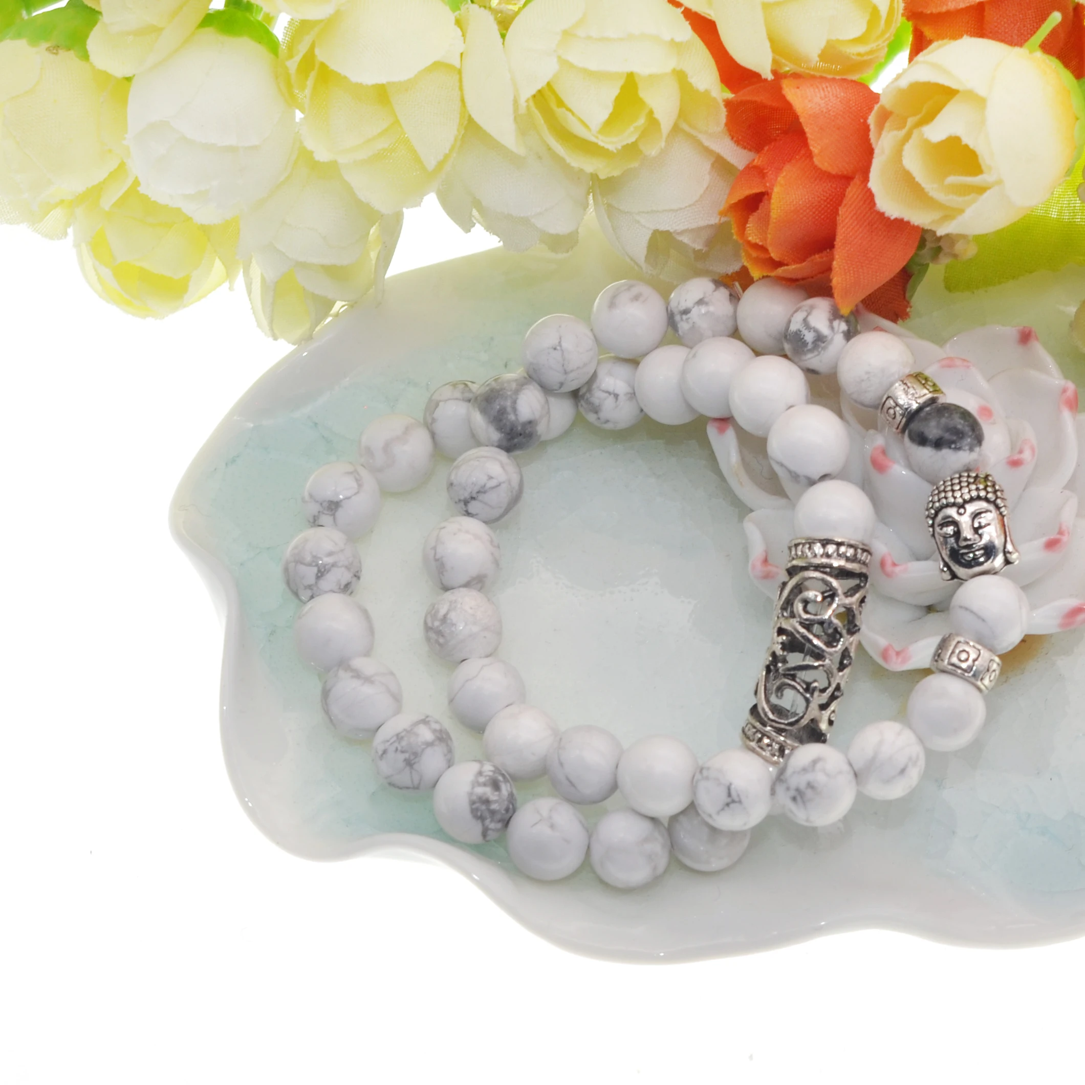 Natural Gemstone Buddha Head Bracelet Healing Reiki Bracelet Bangles 8 mm Beads - Image 10
