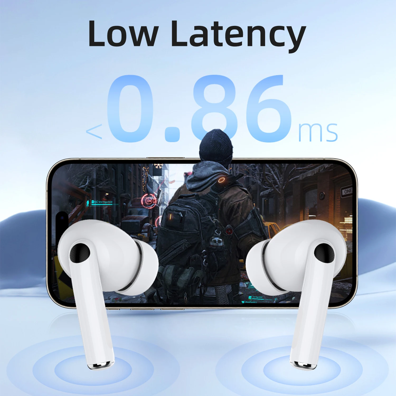 iPhone EarBuds Wireless Bluetooth EarBuds In-Ear Headphones with USB-C Charging Case White - Image 3