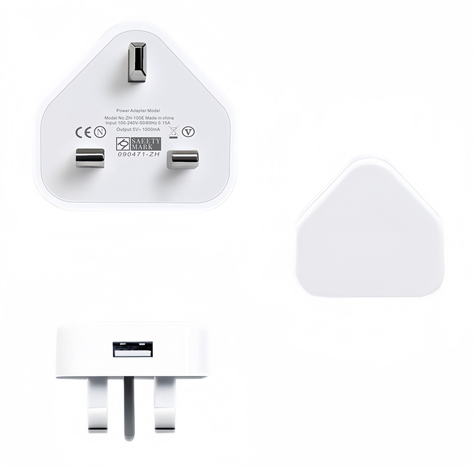 iPhone USB-A Charger Plug Single Port Travel Adapter Universal 5W White 1M - Image 4