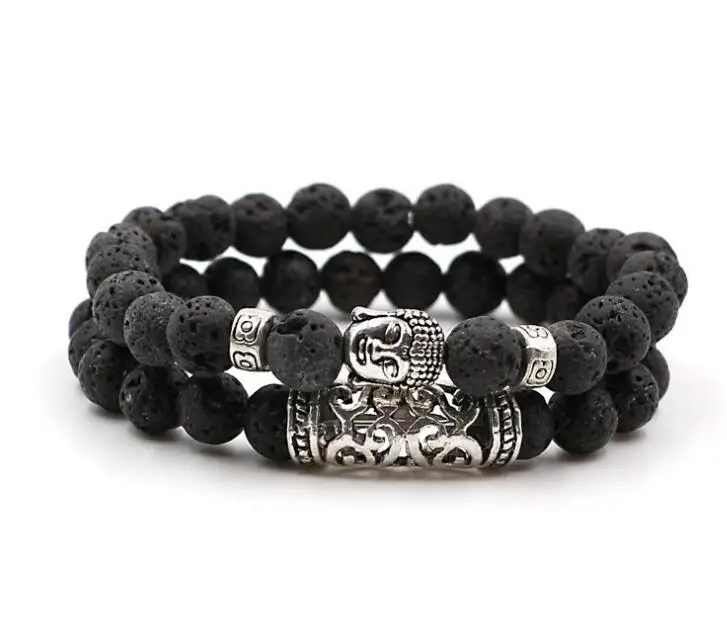 Natural Gemstone Buddha Head Bracelet Healing Reiki Bracelet Bangles 8 mm Beads