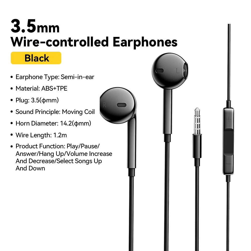 iPhone 3.5mm Audio Jack Wired In-Ear Headphones Universal White 1.2M - Image 5