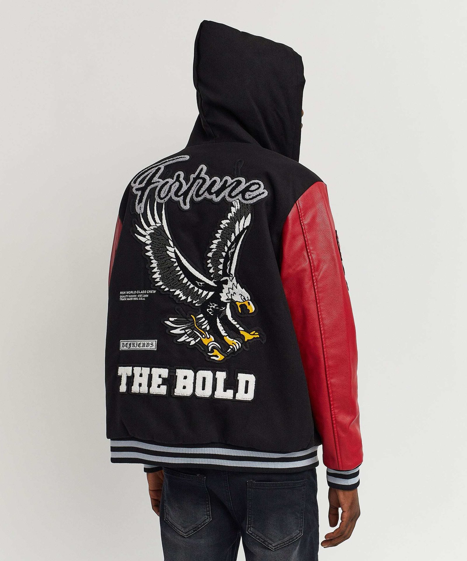 Fortune The Bold Hooded Patched Wool Varsity Jacket *Limited Edition* - Image 3