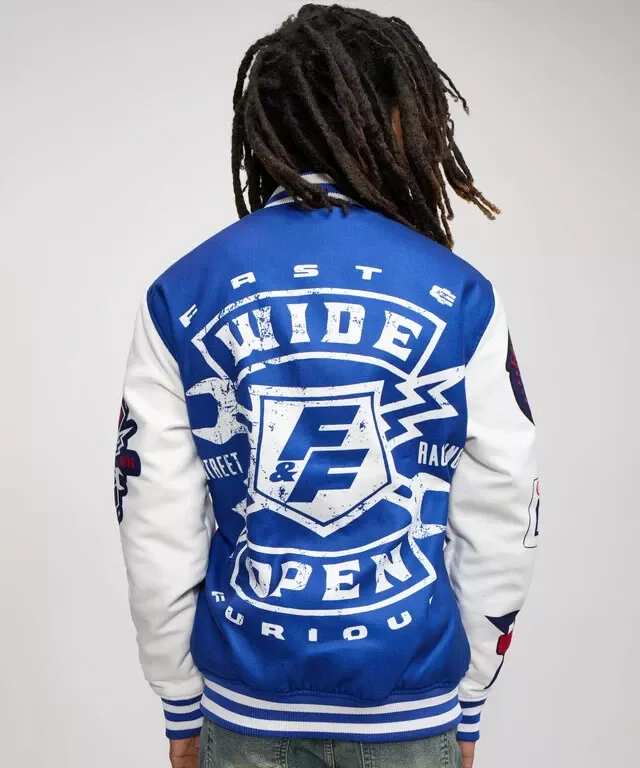 Fast & Furious Wool Varsity Jacket - Blue/White *Limited Edition* - Image 5