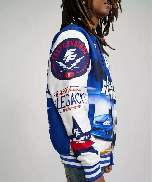 Fast & Furious Wool Varsity Jacket - Blue/White *Limited Edition* - Image 7