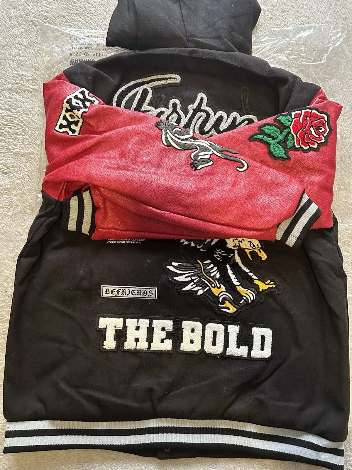 Fortune The Bold Hooded Patched Wool Varsity Jacket *Limited Edition* - Image 7