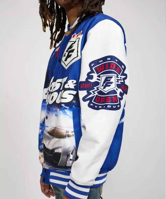 Fast & Furious Wool Varsity Jacket - Blue/White *Limited Edition* - Image 6