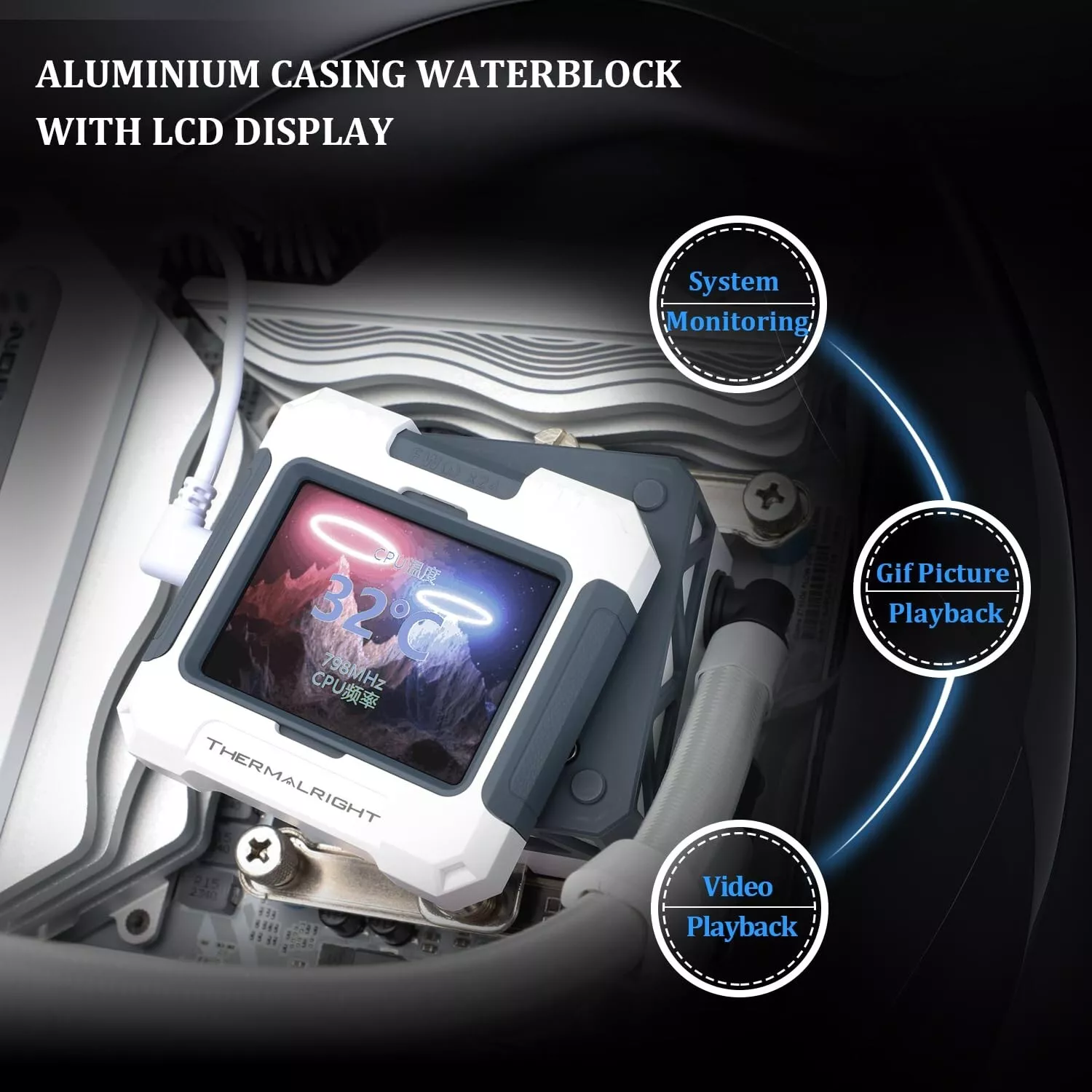 Frozen 360 Hydro Liquid CPU Cooler Black ARGB AIO IPS LCD Screen - Image 8