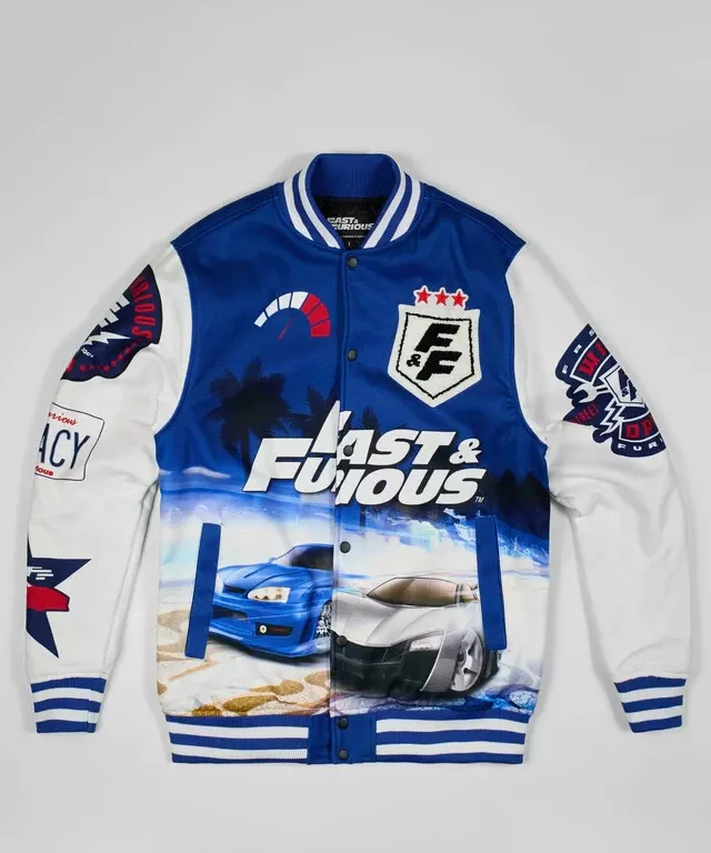 Fast & Furious Wool Varsity Jacket - Blue/White *Limited Edition* - Image 2