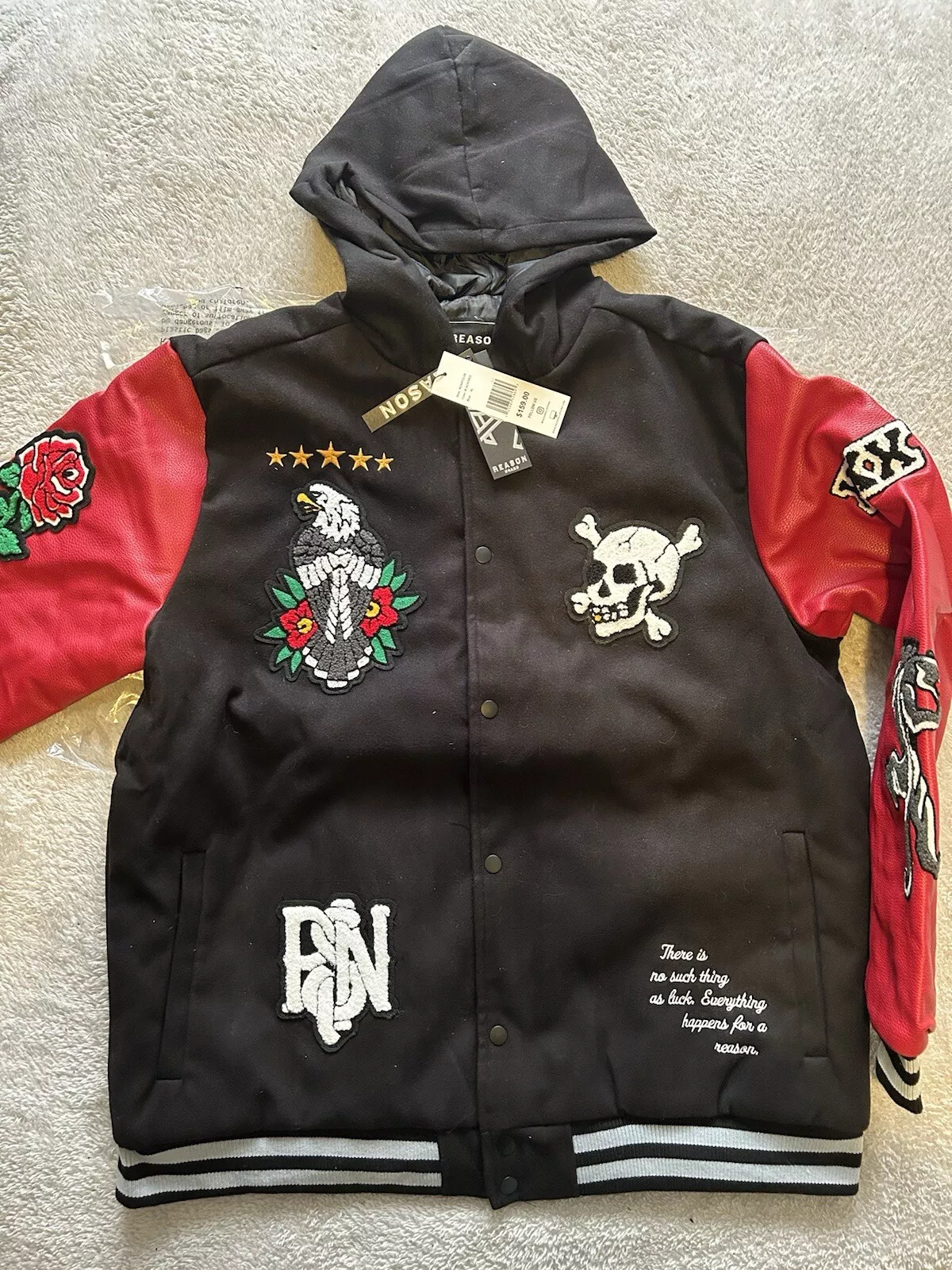 Fortune The Bold Hooded Patched Wool Varsity Jacket *Limited Edition* - Image 4