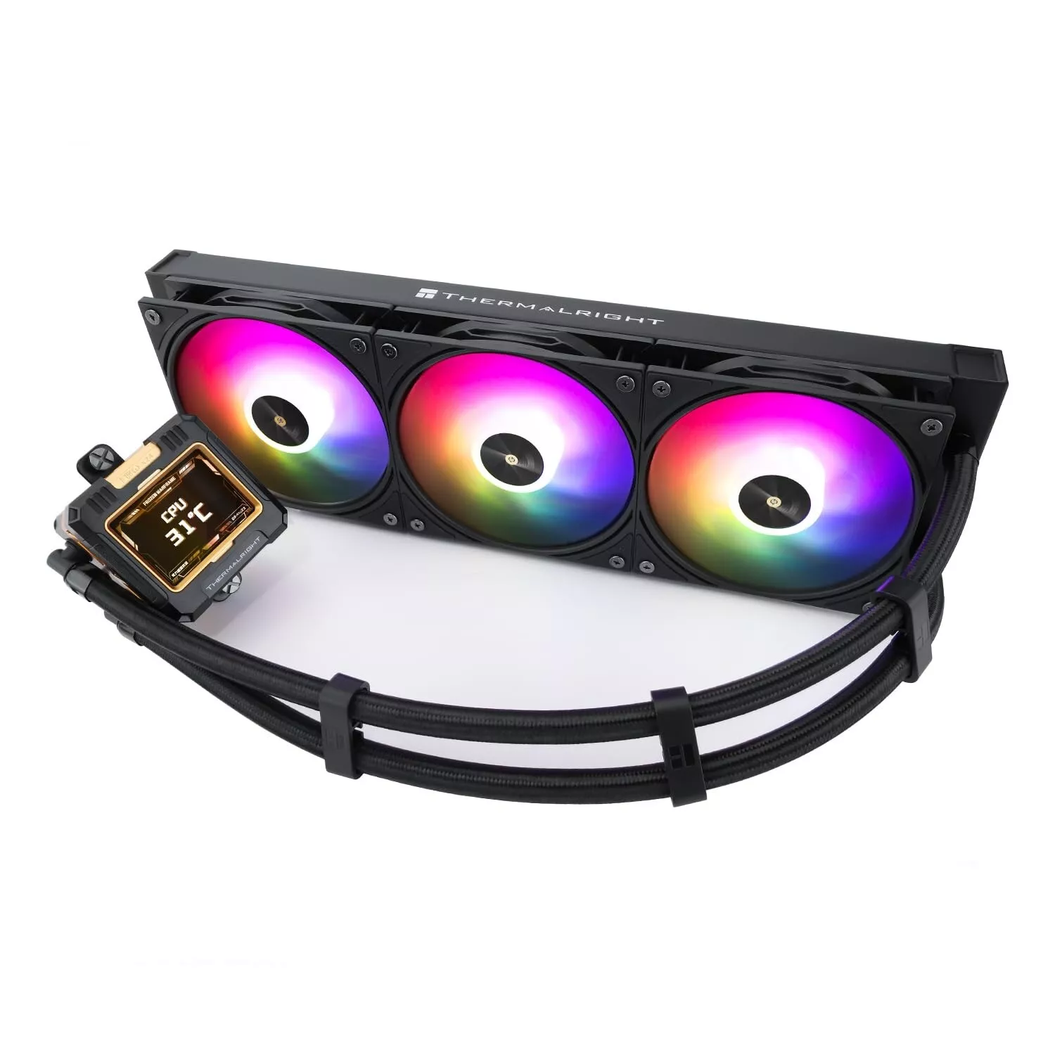 Frozen 360 Hydro Liquid CPU Cooler Black ARGB Aio Ips Lcd Screen (Black)