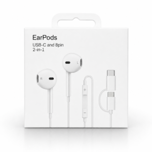 2-in-1 USB-C and Lightning Wired Earphones With Mic