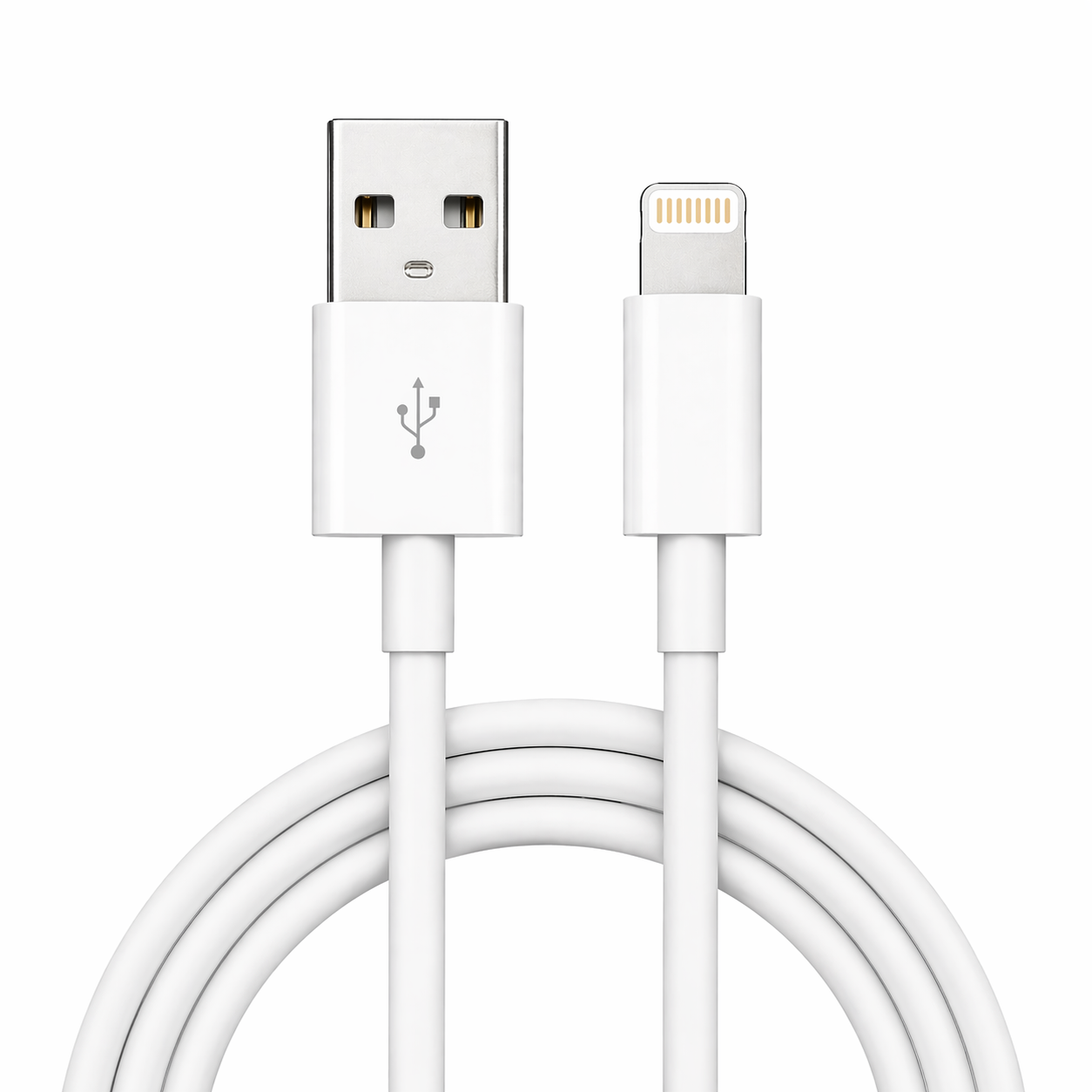 USB-A to Lightning Charger Cable 2A White 1M